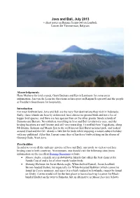 Java and Bali 2013 + Short Notes About How to See Rinjani Scops-Owl