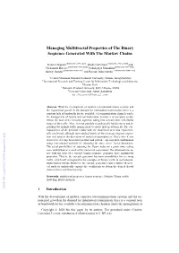 Managing Multifractal Properties of the Binary Sequence Generated with the Markov Chains