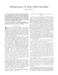 Omnipresence of Tesla's Work and Ideas