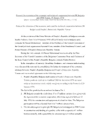 Protocol for Extension of the Economic and Technical Cooperation