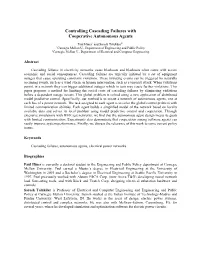 Controlling Cascading Failures with Cooperative Autonomous Agents