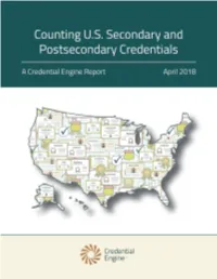 Counting US Secondary and Postsecondary Credentials April