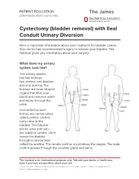 Cystectomy (Bladder Removal) with Ileal Conduit Urinary Diversion