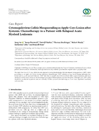 Cytomegalovirus Colitis Masquerading As Apple-Core Lesion After Systemic Chemotherapy in a Patient with Relapsed Acute Myeloid Leukemia