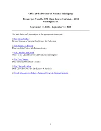 DNI Open Source Conference 2008 Transcripts