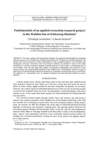 Fundamentals of an Applied Ecosystem Research Project in the Wadden Sea of Schleswig-Holstein*