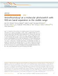 Iminothioindoxyl As a Molecular Photoswitch with 100Â€‰Nm Band