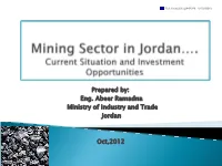 Minerals and Processing Mining Sector in Jordan