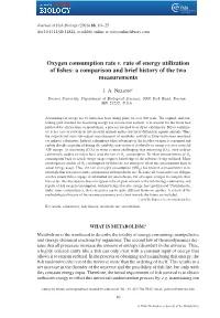 Oxygen Consumption Rate V. Rate of Energy Utilization of Fishes: a Comparison and Brief History of the Two Measurements