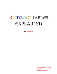 Rainbow Tables EXPLAINED