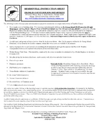 Residential Instruction Sheet