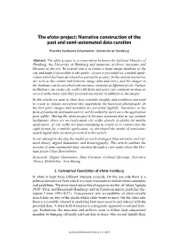 The Efoto-Project: Narrative Construction of the Past and Semi-Automated Data Curation