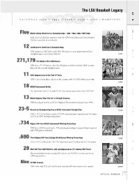 The LSU Baseball Legacy