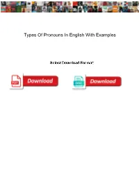 Types of Pronouns in English with Examples
