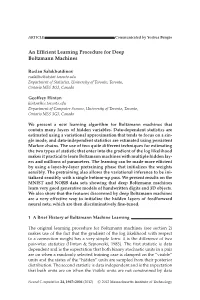 An Efficient Learning Procedure for Deep Boltzmann Machines