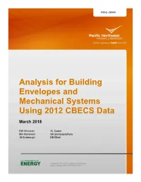 Analysis for Building Envelopes and Mechanical Systems Using 2012 CBECS Data March 2018