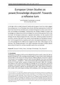 European Union Studies As Power/Knowledge Dispositif: Towards a Reflexive Turn
