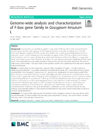 Genome-Wide Analysis and Characterization of F-Box Gene Family in Gossypium Hirsutum L Shulin Zhang1,2, Zailong Tian1, Haipeng Li1, Yutao Guo1, Yanqi Zhang1, Jeremy A