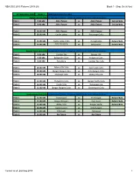 NDA SSG 2010 Fixtures (2019-20) Block 1 - (Sep, Oct & Nov)