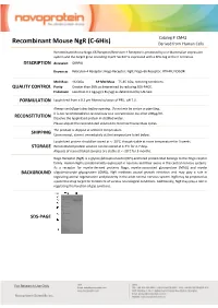 Recombinant Mouse Ngr (C-6His) Derived from Human Cells