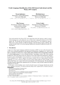 Uralic Language Identification