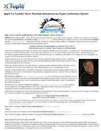 Apple Co-Founder Steve Wozniak Announced As Xtuple Conference Opener