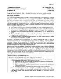 Calgary Transit Park and Ride – Guiding Principles for Future Improvements