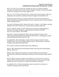 Cerdocyon Thous Compiled by the Amazonian Canids Working Group – 01/2021