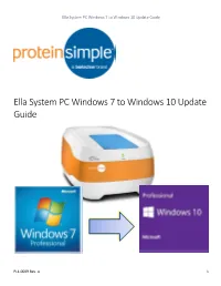Ella System PC Windows 7 to Windows 10 Update Guide