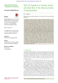 Glial Cell Regulation of Neuronal Activity and Blood Flow in the Retina by Release Rstb.Royalsocietypublishing.Org of Gliotransmitters