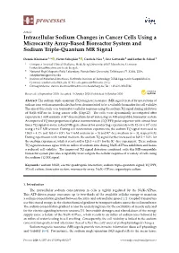 Intracellular Sodium Changes in Cancer Cells Using a Microcavity Array-Based Bioreactor System and Sodium Triple-Quantum MR Signal