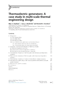 Thermoelectric Generators: a Case Study in Multi-Scale Thermal Engineering Design