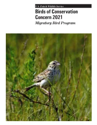 Birds of Conservation Concern 2021 Migratory Bird Program Table of Contents