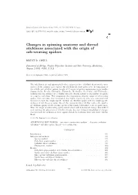 Changes in Spinning Anatomy and Thread Stickiness Associated with the Origin of Orb-Weaving Spiders