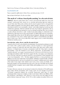 Evidence Based Policymaking’ in a Decentred State Abstract