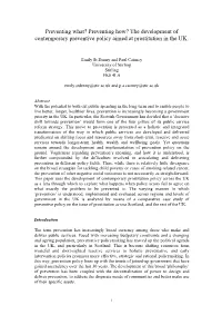 Preventing How? the Development of Contemporary Preventive Policy Aimed at Prostitution in the UK