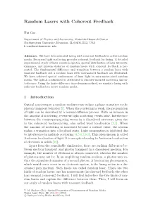 Random Lasers with Coherent Feedback