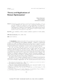 Theory and Applications of Robust Optimization 465