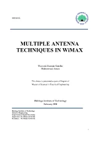 MULTIPLE ANTENNA TECHNIQUES in Wimax