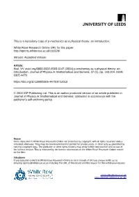 P-Mechanics As a Physical Theory: an Introduction