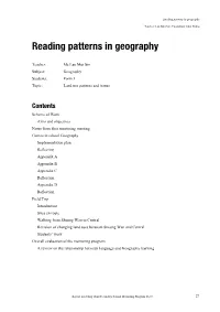 Reading Patterns in Geography