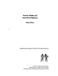 Secuity, Stality,And International Migration