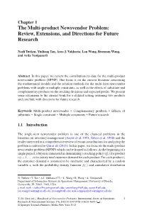 The Multi-Product Newsvendor Problem: Review, Extensions, and Directions for Future Research