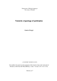 Towards a Typology of Participles
