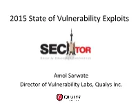 2015 State of Vulnerability Exploits