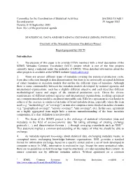 Committee for the Coordination of Statistical Activities Second Session