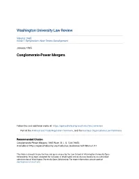 Conglomerate-Power Mergers
