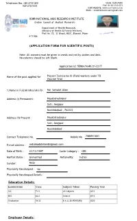 Employer Details: Name Nature of Work Date of Join Date of Leave Salary