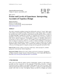 Forms and Levels of Expertness: Interpreting Accounts of Typeface Design