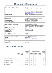 Mandatory Disclosures